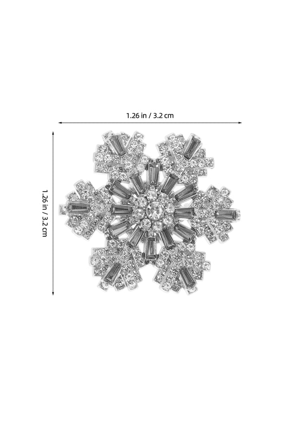 3D Snowflake Brooch Multi Rhinestone Rotating Pin for Winter Outfits