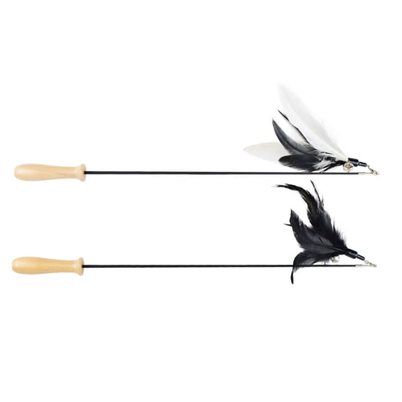 ETHZZLE Pet Teasing Toys for Cats Cat Tickling Sticks Synthetic Material for Indoor Playtime 2pcs