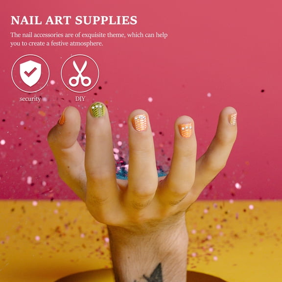 ETHZZLE 3 Boxes Salon Manicure Charms Nail Art DIY Beads Women Nail Art Decorations