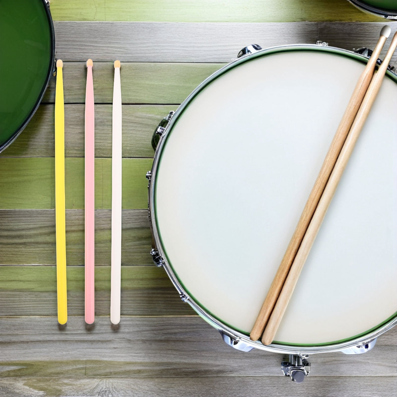 ETHZZLE 3 Pairs 5A Wood Drumsticks with Comfortable Grip - Ideal Jazz, Rock, Percussion Practice Sticks for Beginners & Professionals