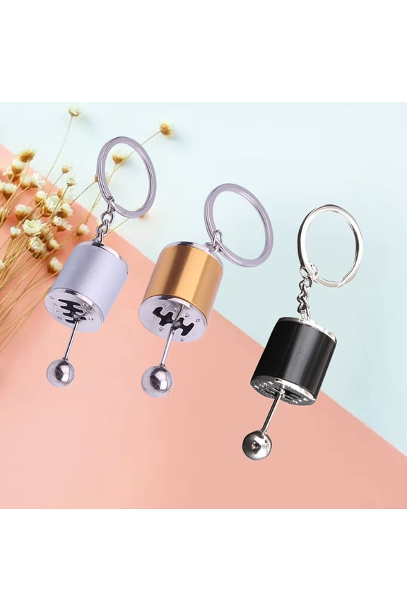 3 Pcs Car Modified Gear Key Chain in Black for Handbag Accessory