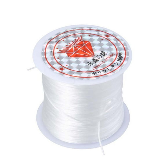 ETHZZLE 3 Rolls Elastic Crystal Rope Transparent Spandex Thread for Craft White Jewelry Making DIY Beading Cord