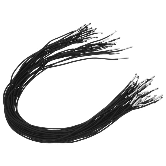 ETHZZLE 30Pcs Replacement Elastic Drawstring Cord Black Polyester Rope for Hoodies and Crafts
