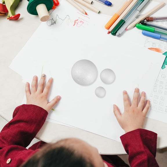 ETHZZLE 300Pcs Polystyrene Half Balls White Foam Spheres for DIY Crafts Painting and Decoration