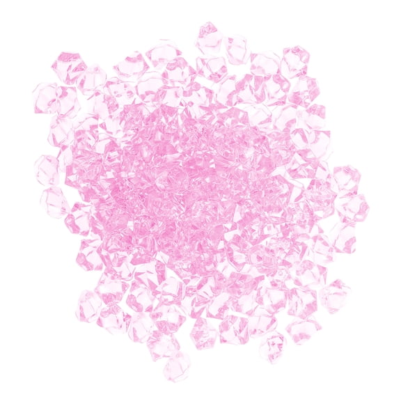 ETHZZLE 300pcs Crushed Ice Decorative Rocks: Wedding Table Scatter Pink Crystal - Artificial Ice Cubes Decor 11x14mm - Vase Fillers Faux Gems Ornament