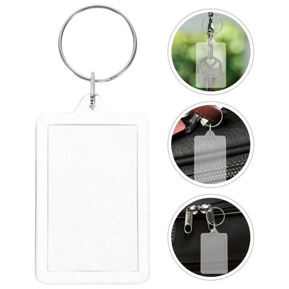 ETHZZLE Durable Acrylic Keychain Blank for Custom Photo Inserts 30Pcs