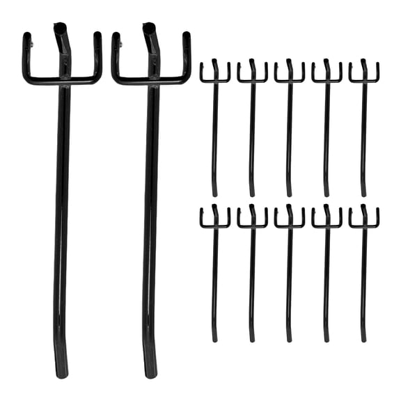 ETHZZLE 30Pcs Pegboard Tool Holder Hooks Black Metal for Garage Office Use