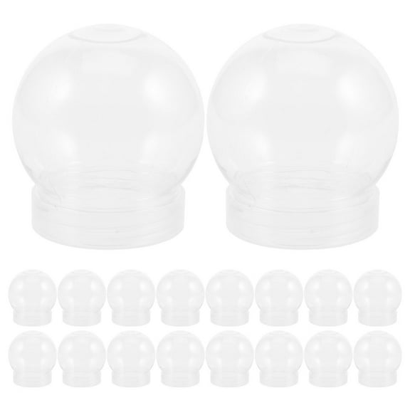 ETHZZLE 30Pcs Reusable Clear Snow Globe Dome with Screw Top for DIY Figurines and Glitter Art