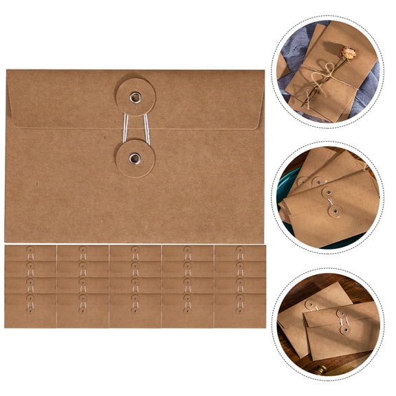 ETHZZLE 30Pcs Kraft Paper Letter Envelopes with Winding Design for Office Use