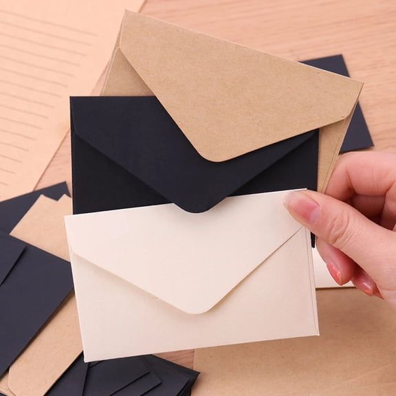 ETHZZLE 30Pcs Vintage Style Kraft Paper Envelopes for Decorative Writing and Personal Notes