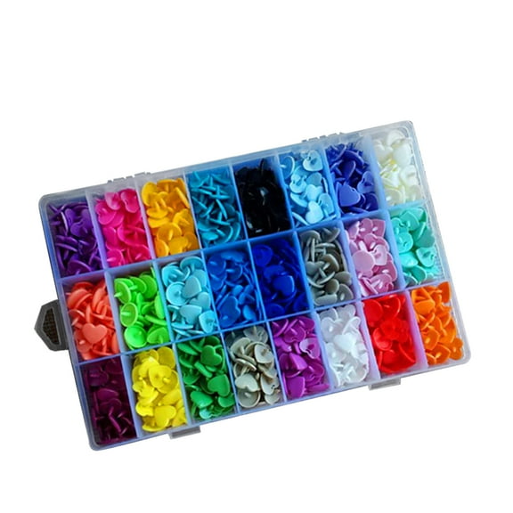 ETHZZLE 360Sets Snap Fastener Kit Plastic Snaps for Clothes Assorted Color Storage Box