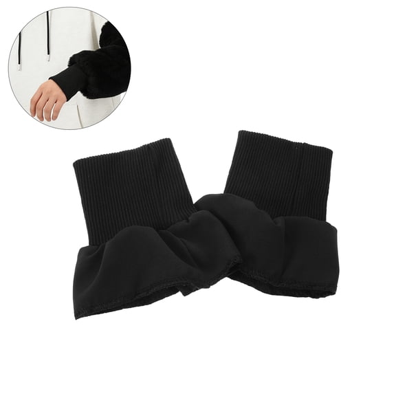 ETHZZLE 3Pairs Elastic Rib Knit Cuffs for Coat Sleeve Replacement Black Seamless Stretchy