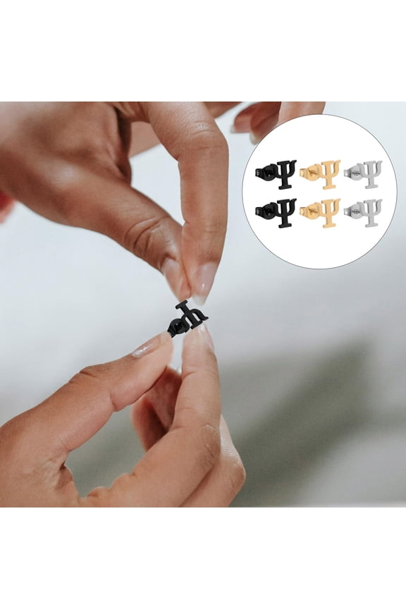 3 Pairs Vintage Style Symbol Earrings Stainless Steel Unique Design
