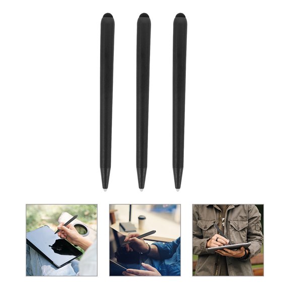 ETHZZLE 3-Pack Stylus Pens for Capacitive Screens, Dual Design, Compatible with Electronic Whiteboards, 6.29 x 0.59 x 0.59 Inches