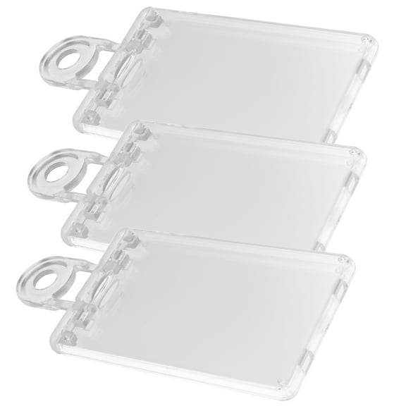 ETHZZLE 3Pcs Badge Sleeves Transparent Card Protectors for ID Cards and Daily Use