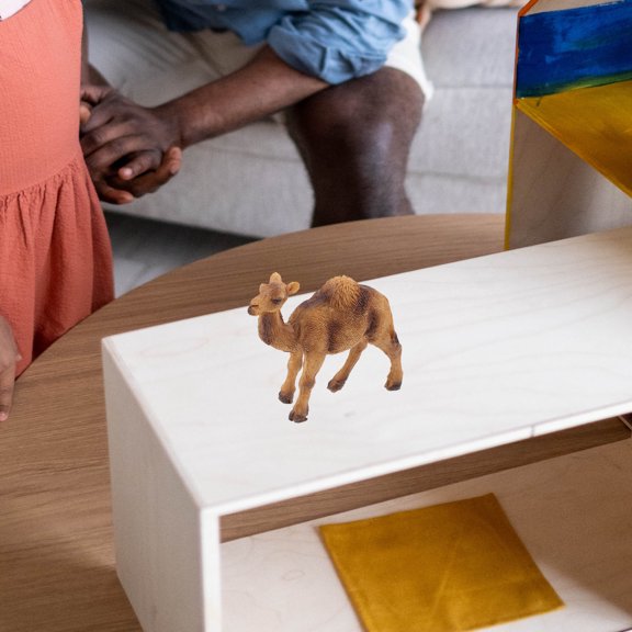 ETHZZLE 3Pcs Camel Model Ornaments Orange Color Natural Design for Desk Decor and Display