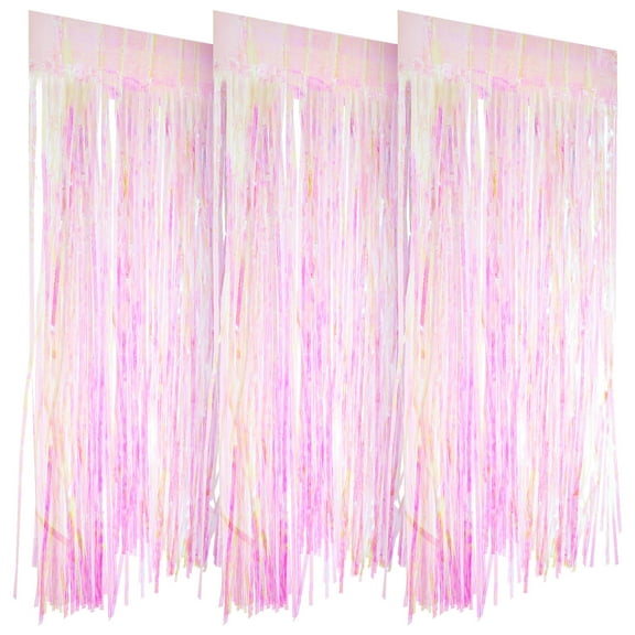 ETHZZLE Set of 3 Foil Fringe Curtains Streamer Tassel Backdrop Decoration for Parties and Events