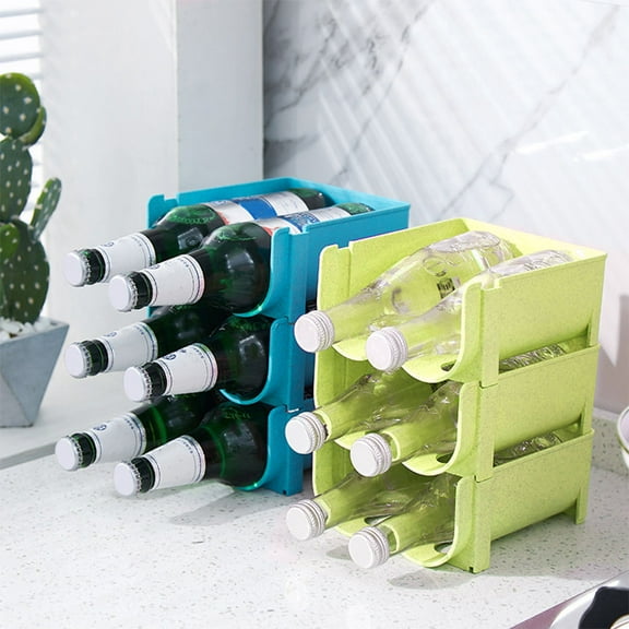 ETHZZLE 3-Pack Stackable Green Beer Can Holder and Beverage Dispenser for Desktop, Fridge, and Home Use