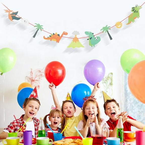 ETHZZLE 3Pcs Green Leaf Party Banner Decorations for Tropical Birthday and Pool Parties