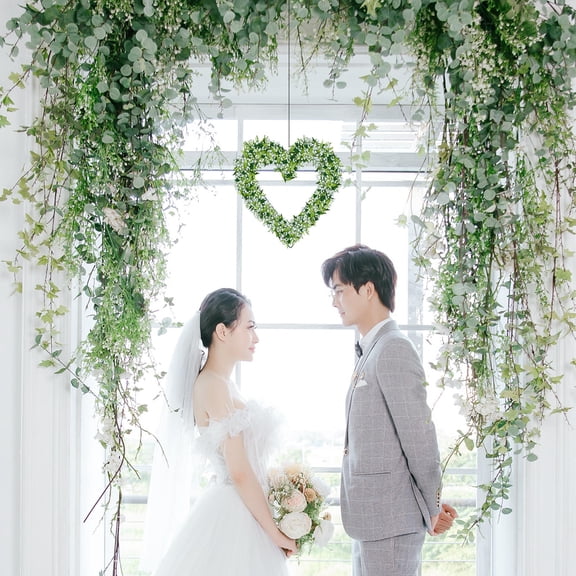 ETHZZLE 3Pcs Green Iron Wreath Frame Heart Shaped Metal Wire Wreath Supports for Party Decorations