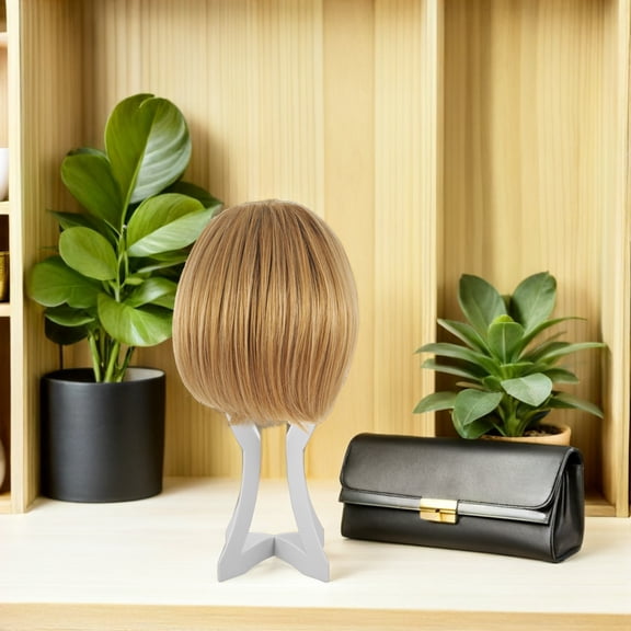 ETHZZLE 3Pcs Portable White Wig Display Rack with Stable Support for Retail and Home Use