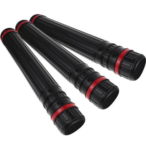 ETHZZLE 3Pcs Adjustable Length Poster Tube Black Sturdy Telescoping Art Carrying Tube for Paintings