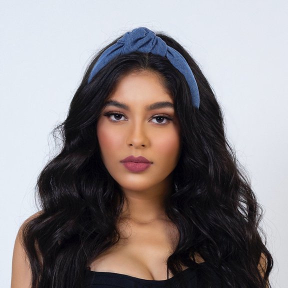 ETHZZLE 3-Pack Denim Hairbands for Women, Comfortable Workout Headbands, Stylish Headdress in Assorted Colors