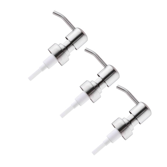 ETHZZLE 3Pcs Replacement Stainless Steel Dispenser Pump Lids Fits Plastic Glass Ceramic Bottles