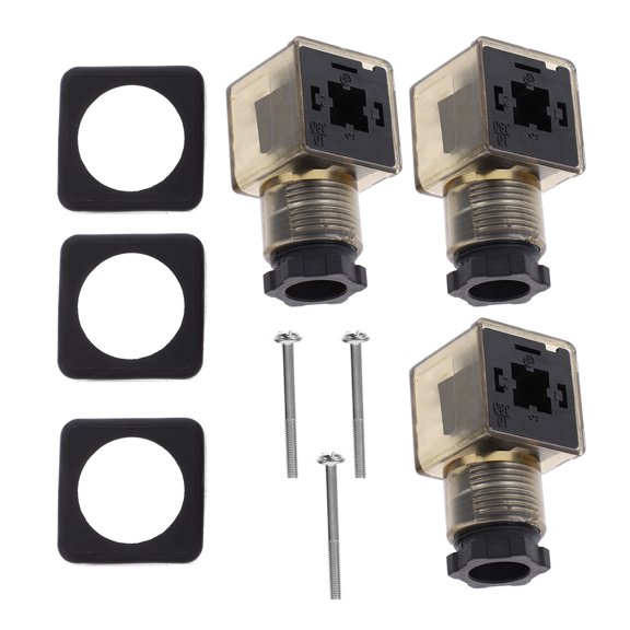 ETHZZLE Solenoid Connector Din Solenoid Valves Connector Rubber 3Pcs