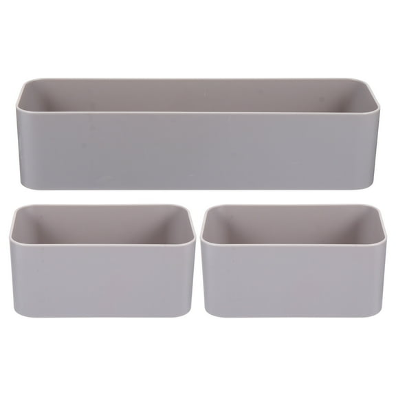 ETHZZLE 3Pcs Wall Mounted Storage Case Grey Storage Boxes For Phone And Remote Control In Living Room And Bedroom