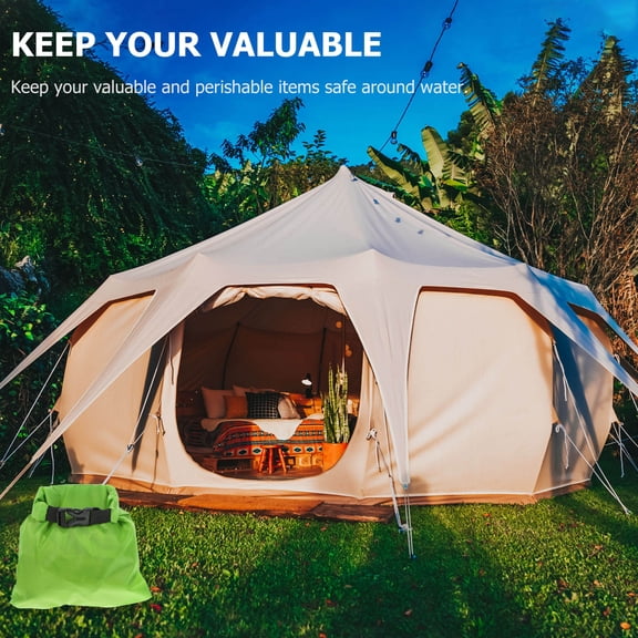 ETHZZLE 3Pcs Waterproof Camera Bag Green with Watertight Roll Top and Double Seams for Outdoor Adventures