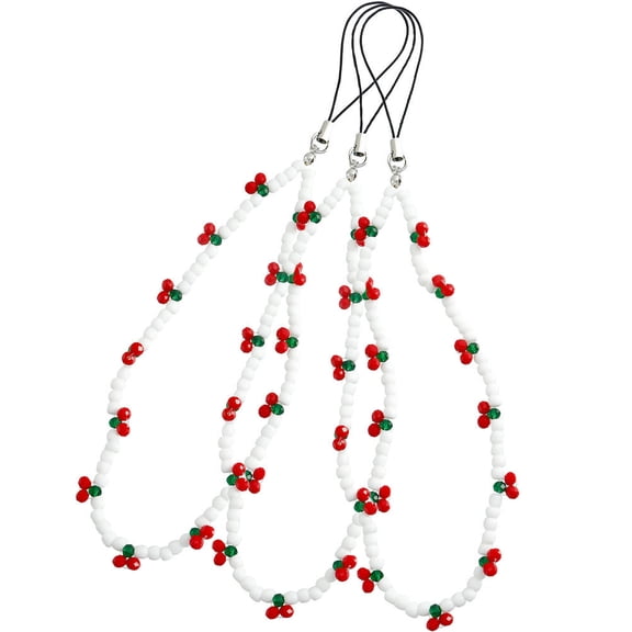 ETHZZLE White Alloy Phone Lanyard Set Stylish Decorative Mobile Accessory 3Pcs