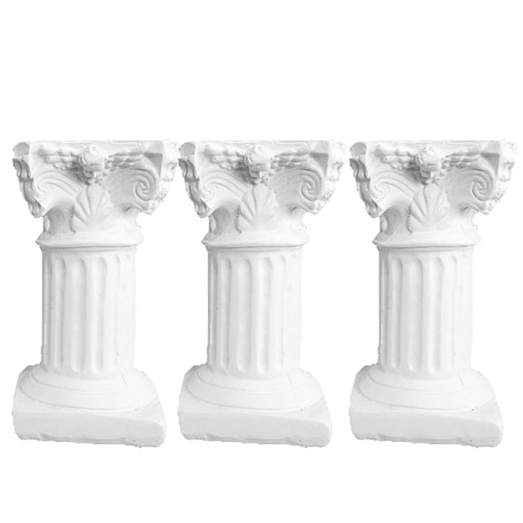 ETHZZLE 3Pcs White Resin Aquarium Decor Roman Column for Fish Tank Landscaping Decoration