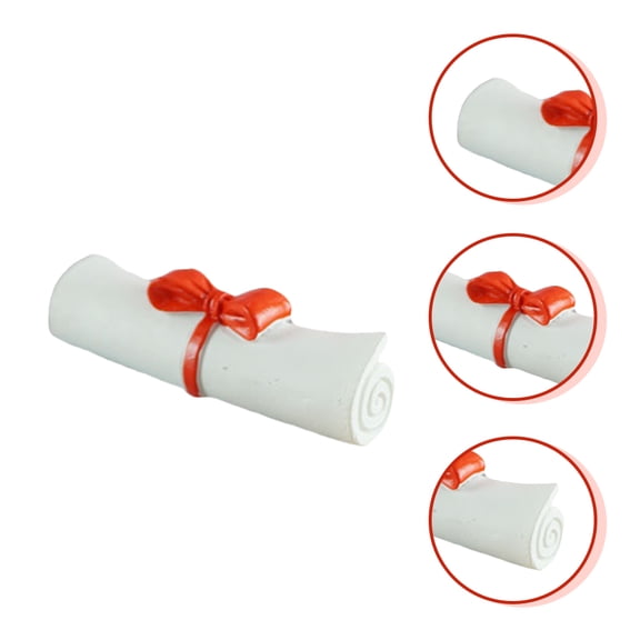 ETHZZLE 3-Piece White Resin Graduation Scroll Set for Stylish Graduation Season Decoration and Celebration