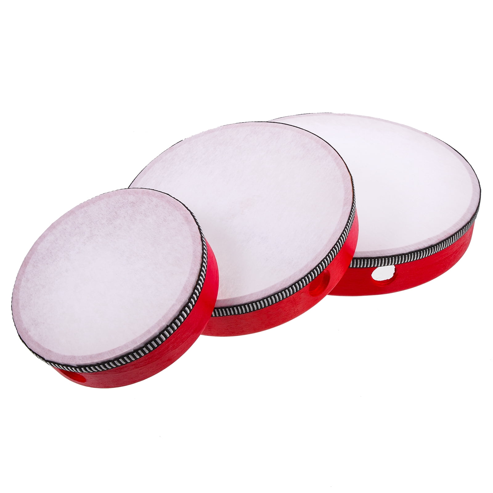 ETHZZLE 3Pcs Red Hand Drum Set Percussion Instruments for Adults and Church Music