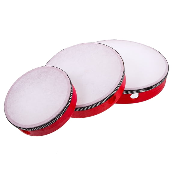 ETHZZLE 3Pcs Red Hand Drum Set Percussion Instruments for Adults and Church Music