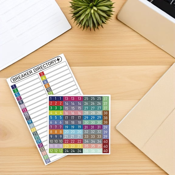 ETHZZLE Reusable PVC Panel Labels in Assorted Colors for Home Electrical Maintenance and Organization