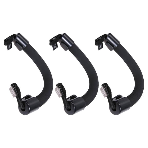 ETHZZLE 3pcs Car Grip Handle For Seniors Black Plastic Interior Accessory Safety Protection
