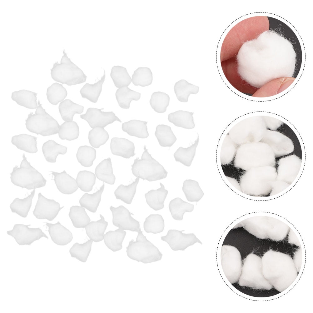 ETHZZLE 4 Packs 100Pcs White Cotton Balls for Nail Cleaning Home Use and Salon Use