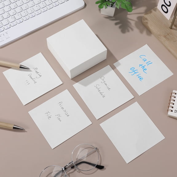 ETHZZLE 400Pcs White Memo Cube Refill Notes Paper Nonsticky Tear Off Blank Pads for Office and Home