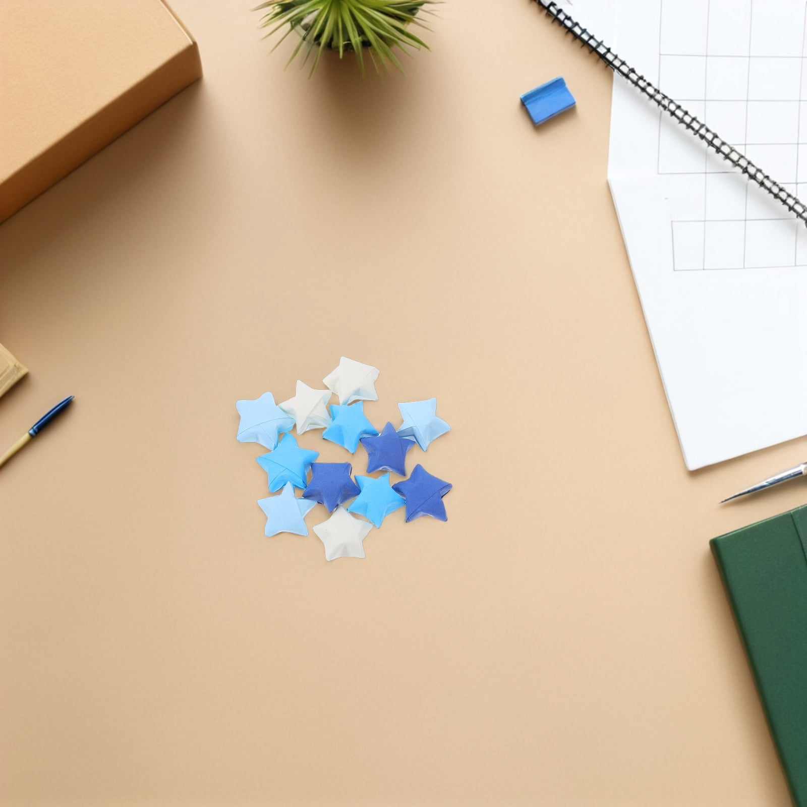 ETHZZLE 4050pcs Star Origami Paper - Gradient Color Strips for Creating Mini Lucky Stars, Origami Paper for Crafts DIY Arts Project - Blue