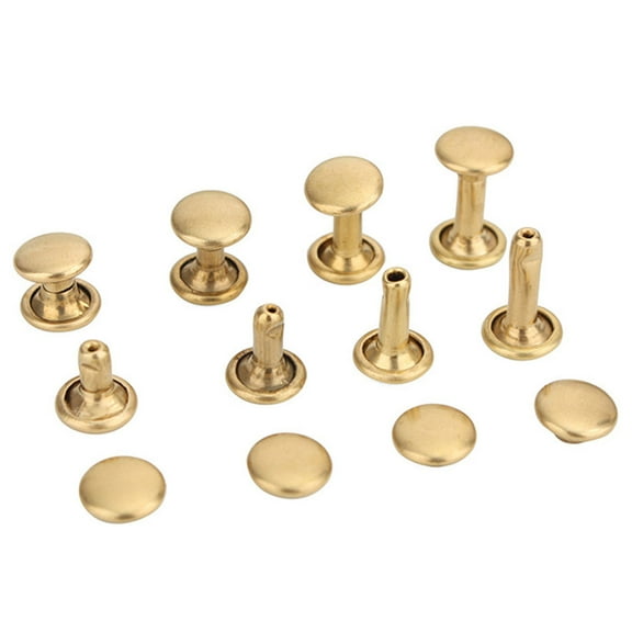 ETHZZLE DIY Repair Rivets, Golden Brass Double-Sided Studs for Decoration