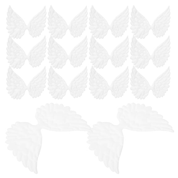 ETHZZLE 48-Piece Lightweight White Wing Sewing Appliques for Clothing, Backpacks, Crafts, Embellishments