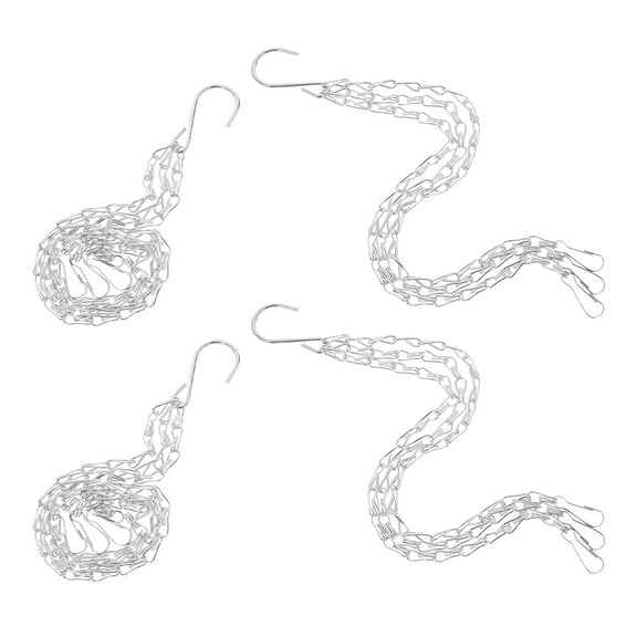 ETHZZLE 4Pcs Sturdy White Metal Chains for Hanging Plants Bird Feeders and Garden Decorations