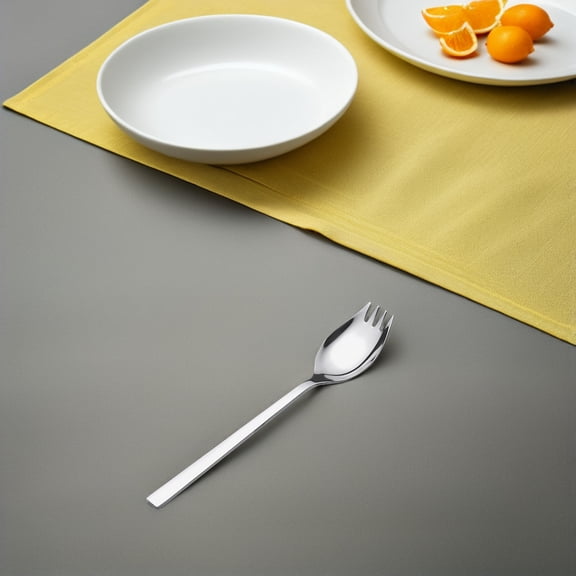 ETHZZLE 4PCS Sporks: Stainless Steel Sporks Long Handled Dessert Spoons Salad Forks Back to School Lunch Supplies Camping Hiking Cutlery