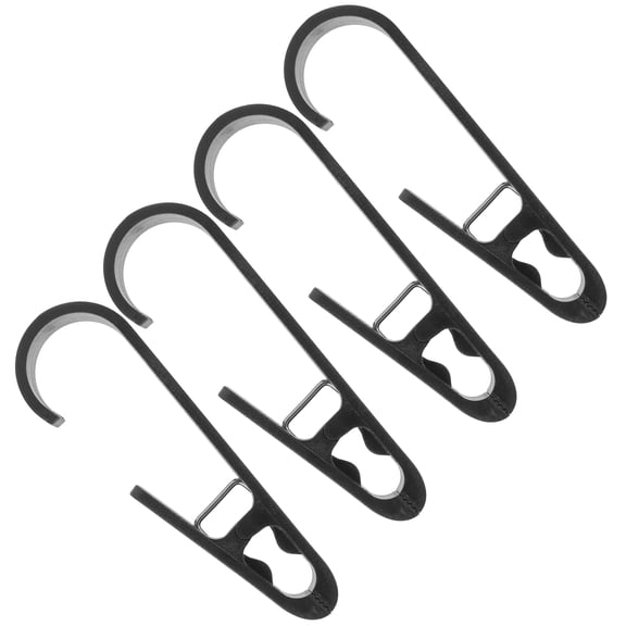 ETHZZLE Black ABS Clothes Drying Clips for Balcony and Bathroom, 4-Pack Hook Clips for Laundry