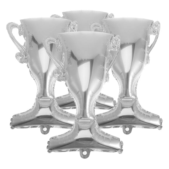 ETHZZLE Trophy Shaped Balloons Trophy Balloons Silver Aluminum Foil Photography Props 4pcs