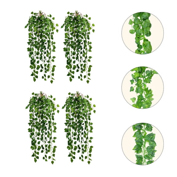 ETHZZLE 4Pcs Hanging Simulation Plant Vines Green for Party and Household Adornments