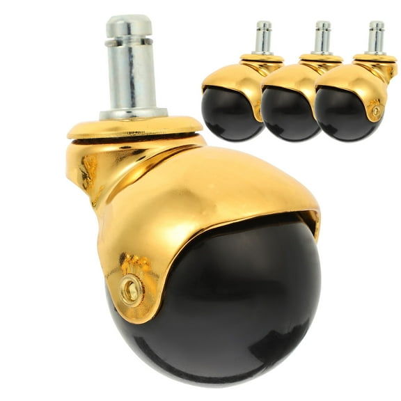 ETHZZLE 4Pcs Ball Casters Wheels for Furniture Legs Wear Resistant Golden Multi Function Office Wheels