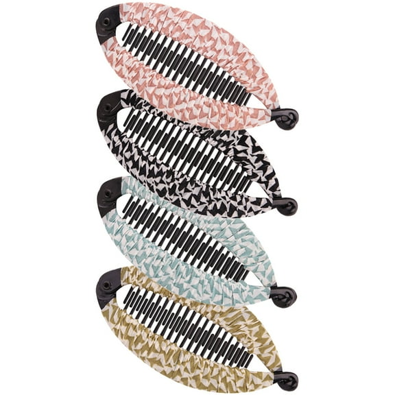 ETHZZLE Curly Hair Accessories, Assorted Colors, Nonslip Banana Clips, Stylish and Practical, 4Pcs